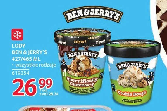 Lody Ben & Jerry's Churrifically Churros promocja w Selgros