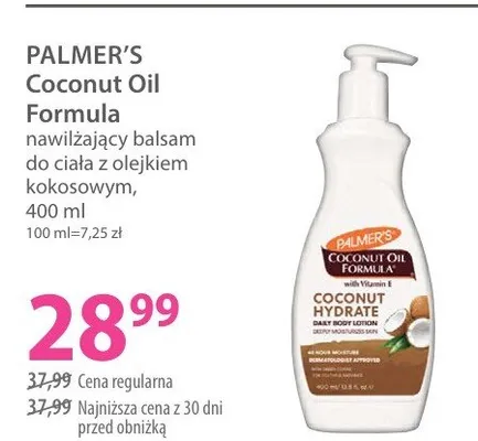 Coconut Oil Formula nawilżający balsam do ciała z olejkiem kokosowym promocja w Hebe