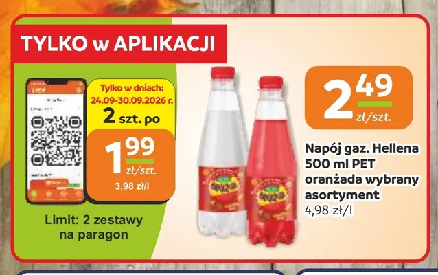 Napój gazowany Hellena oranżada promocja w Gama