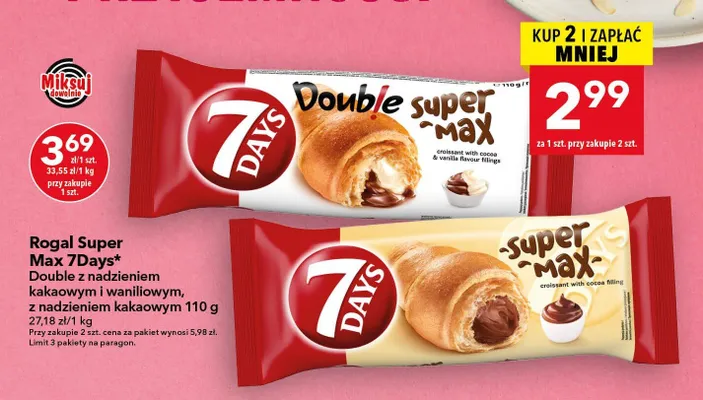 Rogal 7Days Super Max z nadzieniem kakaowym promocja w LEWIATAN