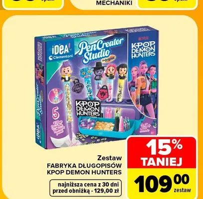 Zestaw Fabryka Długopisów K-Pop Demon Hunters Clementoni promocja w Carrefour