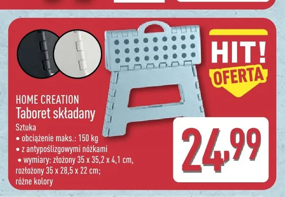 Taboret składany Home Creation promocja w Aldi