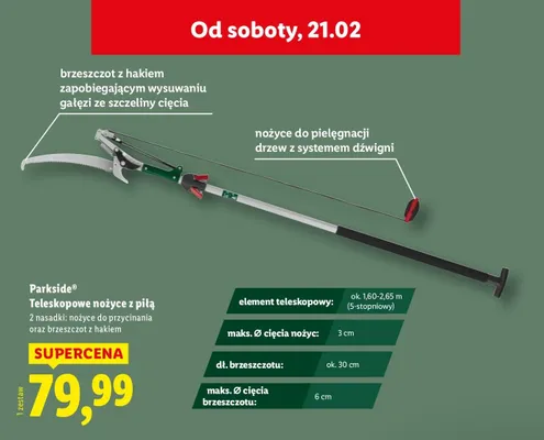 Teleskopowe nożyce z piłą promocja w Lidl