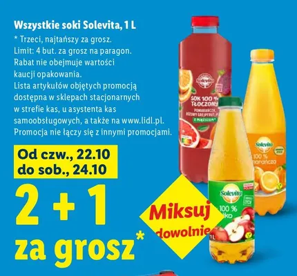 Sok jabłko Solevita promocja w Lidl