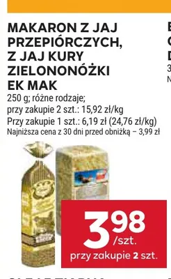 Makaron z jaj kury zielononóżki Ek Mak promocja w Stokrotka