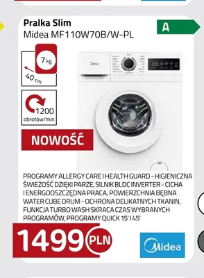 Pralka Slim Midea MF110W70B/W-PL promocja w kakto.pl