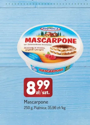 Ser śmietankowo-kremowy Mascarpone Piątnica promocja w Avita
