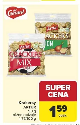 Krakersy Artur Onion promocja w Carrefour
