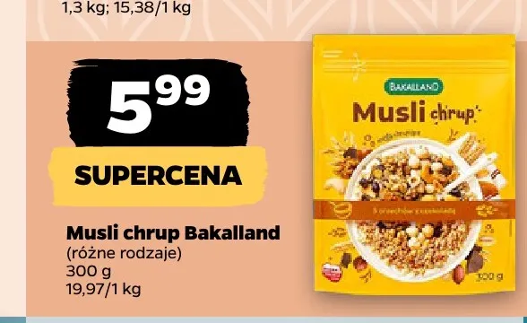 Musli chrup Bakalland promocja w Netto