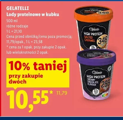 Lody proteinowe Gelatelli High Protein Salted Caramel promocja w Lidl
