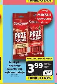 Kabanosy Sokołów Prze Kaski drobiowe promocja w Delfin
