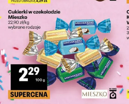 Cukierki w czekoladzie Michaszki Kokos Mieszko promocja w Delikatesy Centrum