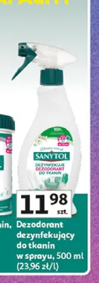 Dezodorant dezynfekujący do tkanin w sprayu Sanytol promocja w Auchan