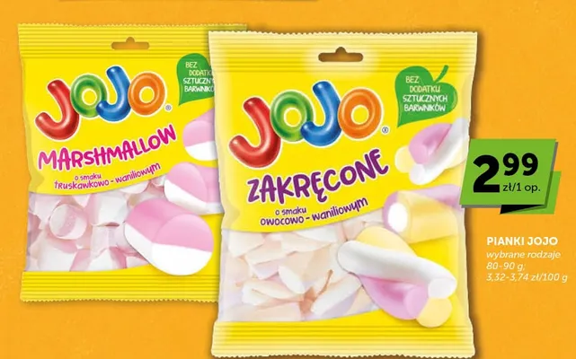 Pianki Jojo Marshmallow o smaku truskawkowo-waniliowym promocja w Euro Sklep