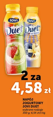Napój jogurtowy Duet na deser Jagoda-Wanilia Jovi promocja w Groszek