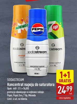 Koncentrat napoju do saturatora Pepsi 1+1 GRATIS promocja w Aldi