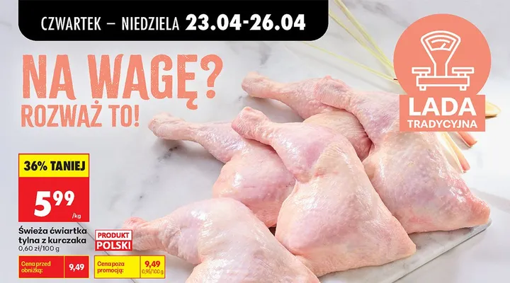 Ćwiartka tylna z kurczaka promocja w Biedronka