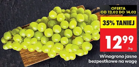 Winogrono jasne bezpestkowe promocja w Biedronka