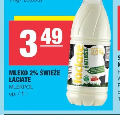 Mleko świeże 2% Łaciate Mlekpol promocja w SPAR