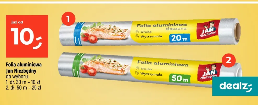 Folia aluminiowa tłoczona Jan Niezbędny 20 m promocja w Dealz