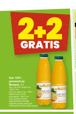 Sok pomarańcza Wosana 100% promocja w Twój Market