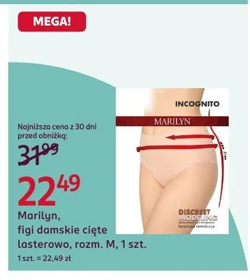 Marilyn Incognito figi damskie cięte lasterowo rozmiar M promocja w Rossmann