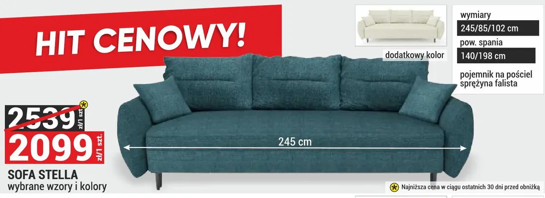 Sofa Stella promocja w Merkury Market