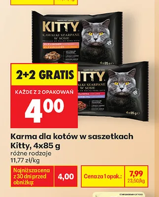 Karma dla kotów w saszetkach Kitty 4-pak promocja w Biedronka