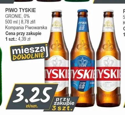 Piwo bezalkoholowe Tyskie promocja w Słoneczko