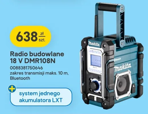Radio budowlane 18 V DMR108N  promocja w Castorama