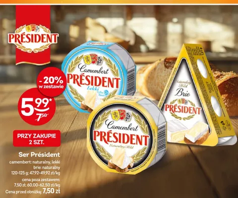 Ser Camembert lekki Président promocja w Żabka