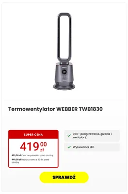 Termowentylator WEBBER TWB1830 promocja w Media Expert