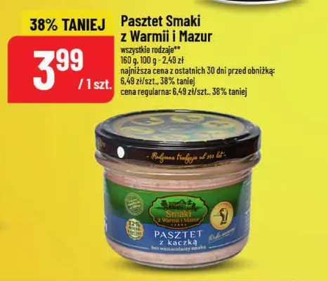 Pasztet z kaczką Smaki z Warmii i Mazur promocja w POLOmarket