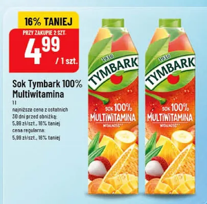 Sok Tymbark 100% Multiwitamina promocja w POLOmarket