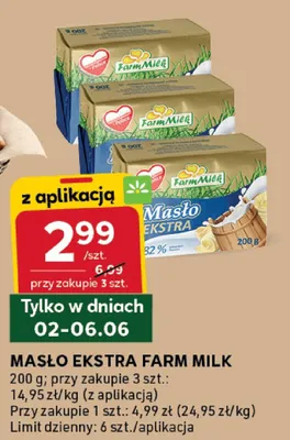 Masło ekstra Farm Milk promocja w Stokrotka