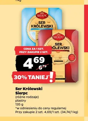 Ser Królewski w plastrach Sierpc promocja w Netto