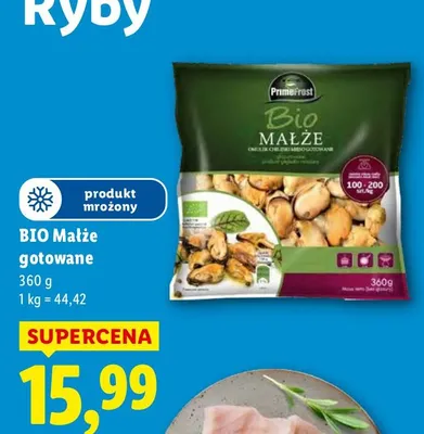 Małże bio gotowane promocja w Lidl