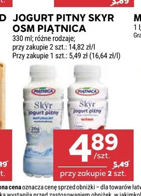 Jogurt pitny Skyr OSM Piątnica promocja w Stokrotka
