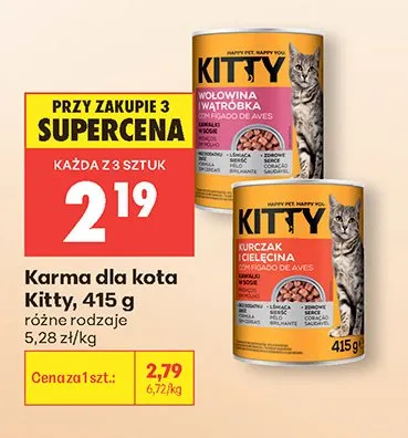 Karma dla kota Kitty kurczak i cielęcina promocja w Biedronka