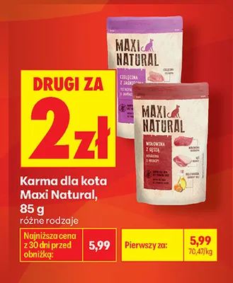 Karma dla kota Maxi Natural wołowina z gęsią promocja w Biedronka