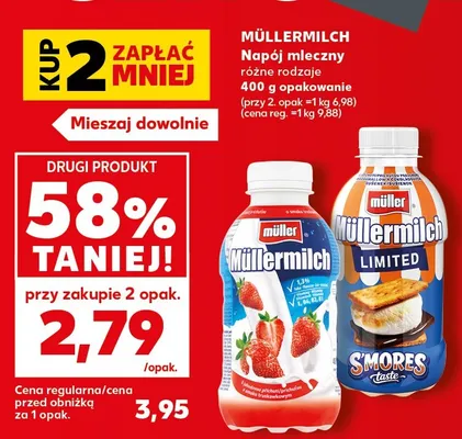 Napój mleczny S'mores Müllermilch promocja w Kaufland
