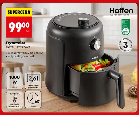 Frytownica beztłuszczowa Hoffen 2,6 l promocja w Biedronka
