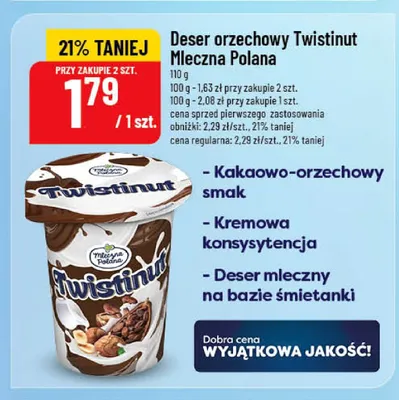 Deser orzechowy Twistinut Mleczna Polana promocja w POLOmarket