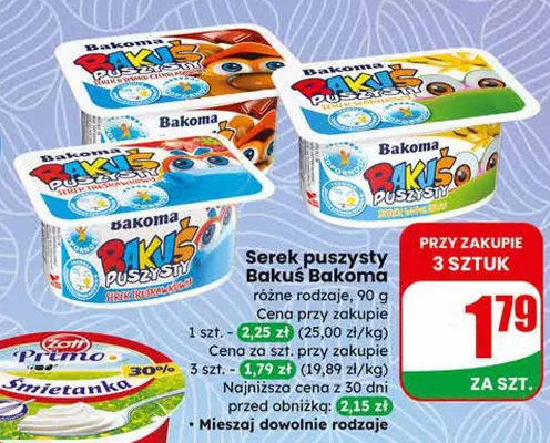 Serek puszysty Bakus promocja w Dino