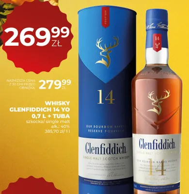 Whisky Glenfiddich 14 YO szkocka/single malt promocja w Duży Ben