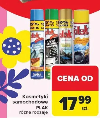 Kosmetyki samochodowe PLAK różne rodzaje promocja w Carrefour