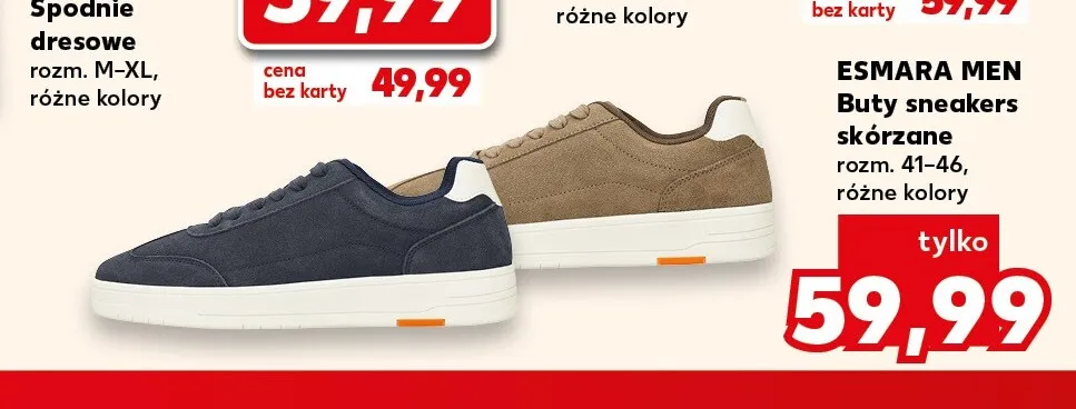 Buty sneakers skórzane Esmara Men promocja w Kaufland