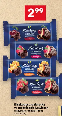 Biszkopt z galaretką w czekoladzie wszystkie rodzaje promocja w LEWIATAN