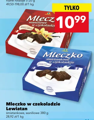 Mleczko w czekoladzie Lewiatan śmietankowe promocja w LEWIATAN