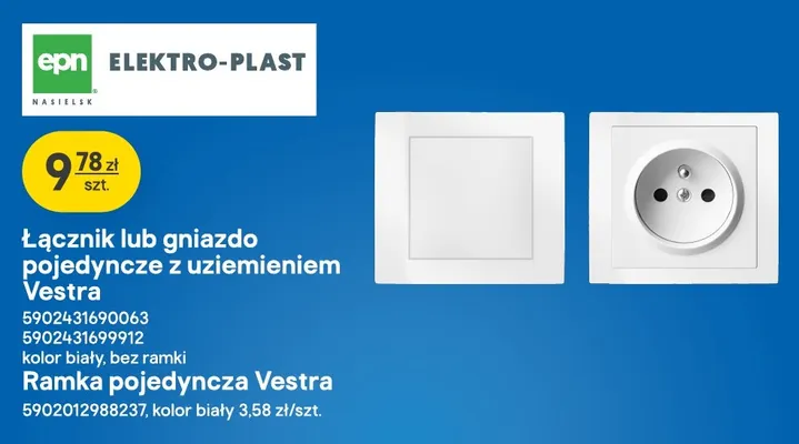 Łącznik pojedynczy Elektro-Plast Vestra promocja w Castorama